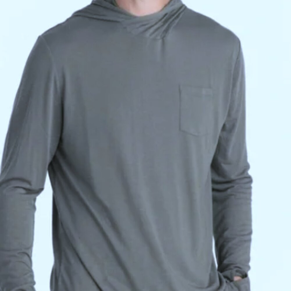 Free Fly Bamboo Hoodie Blue Gray EUC